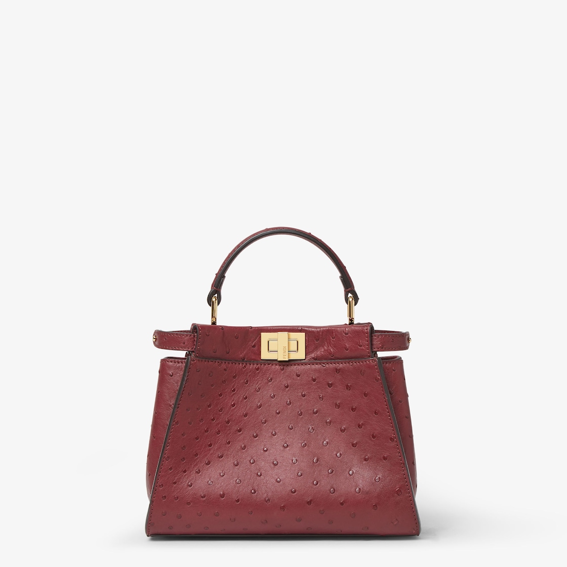 FENDI Peekaboo Mini Burgundy ostrich skin bag - Image 1